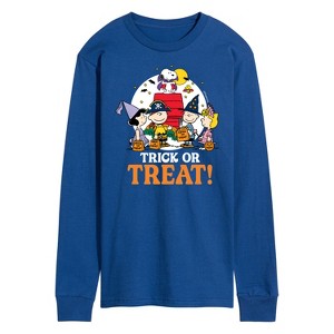 Men's - Peanuts - Trick Or Treat Moonlight Long Sleeve Graphic T-Shirt - 1 of 4
