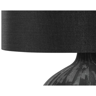 23" Black Ceramic Table Lamp with Black Shade