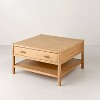 Grooved Wood Square Coffee Table with Drawer - Natural - Hearth & Hand™ with Magnolia - 4 of 4