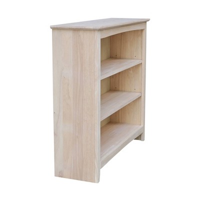 Adjustable Solid Wood Brown Shaker Bookcase, 45" Length