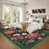 Washable Area Rugs for Living Room, Floral Rug for Bedroom, Soft Low Pile Non Slip Throw Rugs - 2 of 4
