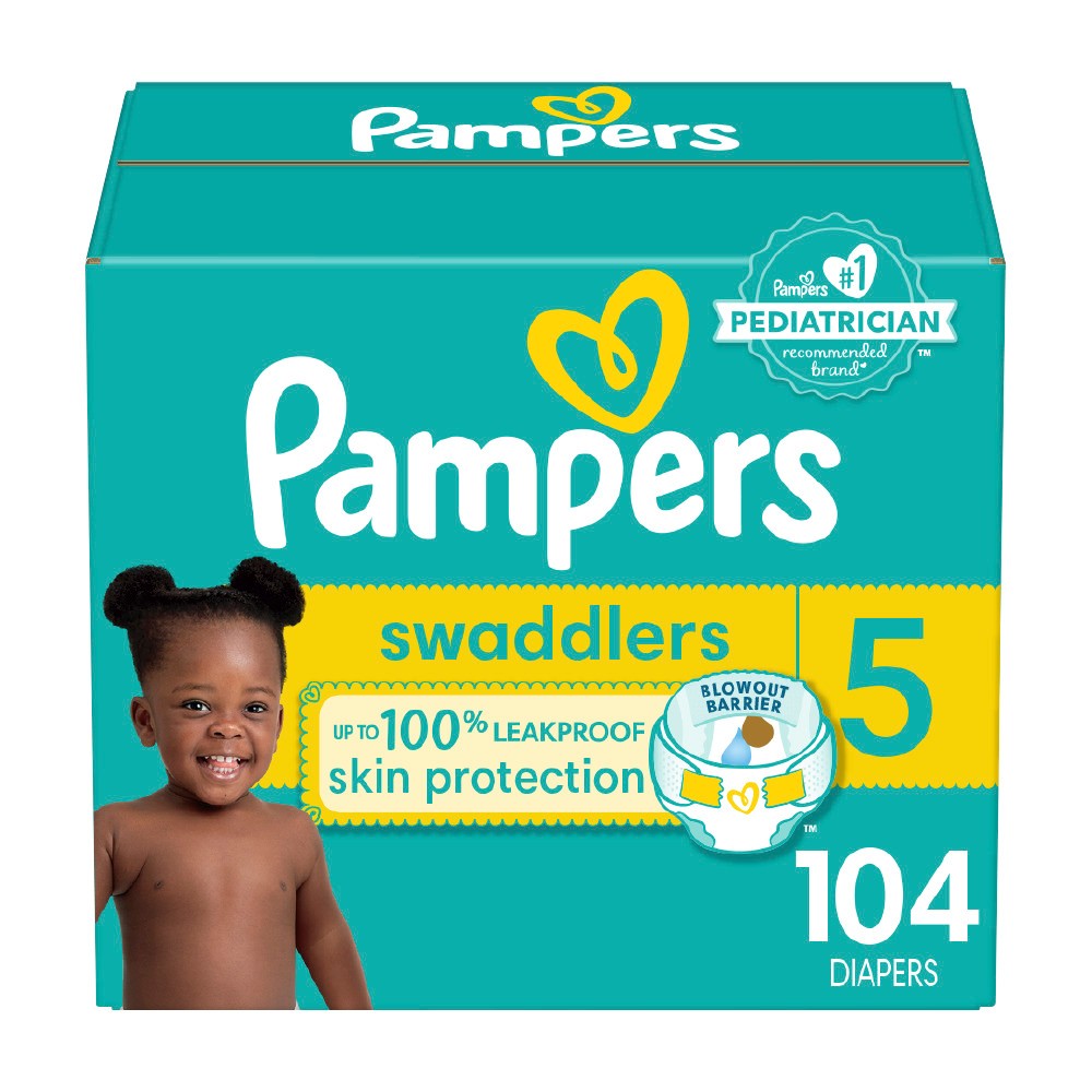 Photos - Nappies Pampers Swaddlers Active Baby Diapers Enormous Pack - Size 5 - 104ct 