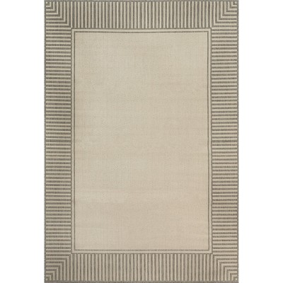 nuLOOM Asha Striped Border Stain Resistant High Traffic Outdoor Area Rug