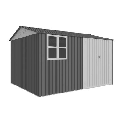 8X10FT Outdoor Storage Shed with Thickened Galvanized Steel,with Sloped Roof & Double Lockable Door,with 6 Vents, for Backyard Garden Bike,Lawnmower