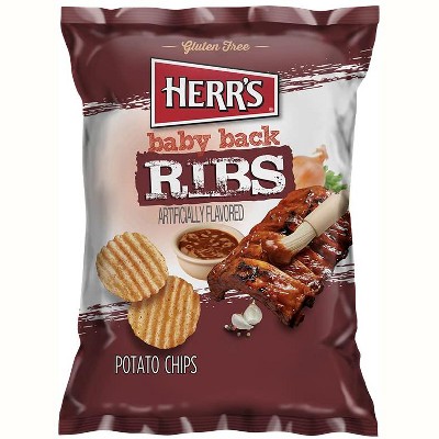 Herr's - Baby Back Ribs Potato Chips - 1 Oz Bag (Pack Of 12)
