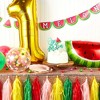 Blue Panda 47 Piece 1st Birthday Decorations for Girls, One in a Melon Banner, #1 and Watermelon Balloons, Cake Topper - 2 of 4