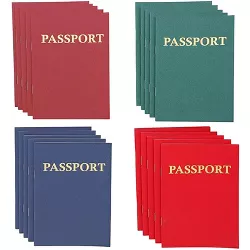 24 Packs International Passport Notebooks Notepads Note Book Pad Bulk, 4 Colors, 4 x 5.5 inches