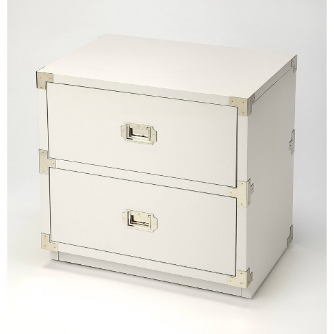 Anew 2 Drawer Campaign Nightstand White Butler Specialty Target