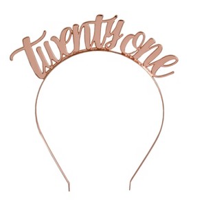 Jollity & Co. - Twenty One Headband in Rose Gold - Pack of 1 Metal Headband - 1 of 2