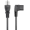 Monoprice Left Angle Power Cord - 6 Feet - Black | NEMA 5-15P to Left Angle IEC 60320 C13, 18AWG, 10A/1250W, SVT, 125V - 2 of 4