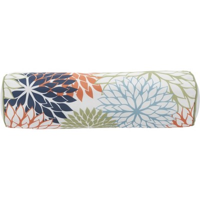 Aloha Multicolor Floral 6" x 20" Outdoor Bolster Pillow