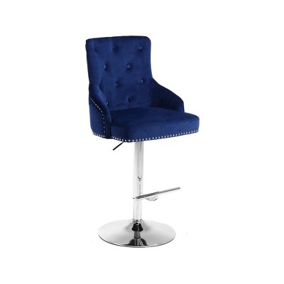Meridian Furniture,Claude Navy Velvet Adjustable Stool