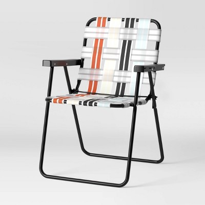Web Strap Patio Chair - Black/red 