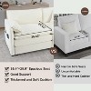 DOMETOUR Oversized 41.73" Chenille Sofa Chair, Modern Upholstered Armchair with 1 Toss Pillow, Deep Seat Reading Sofa for Bedroom Apartment, Beige - 2 of 4