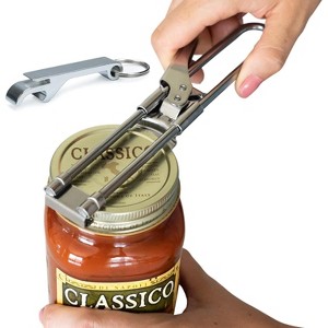Hands with Keychain Bottle Cap Opener. Jar Gripper Tight Lid Opener and Bottle Opener Kitchen Gadgets - 1 of 4