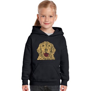 LA Pop Art Girl's Word Art Hooded Sweatshirt - Dog - 1 of 4