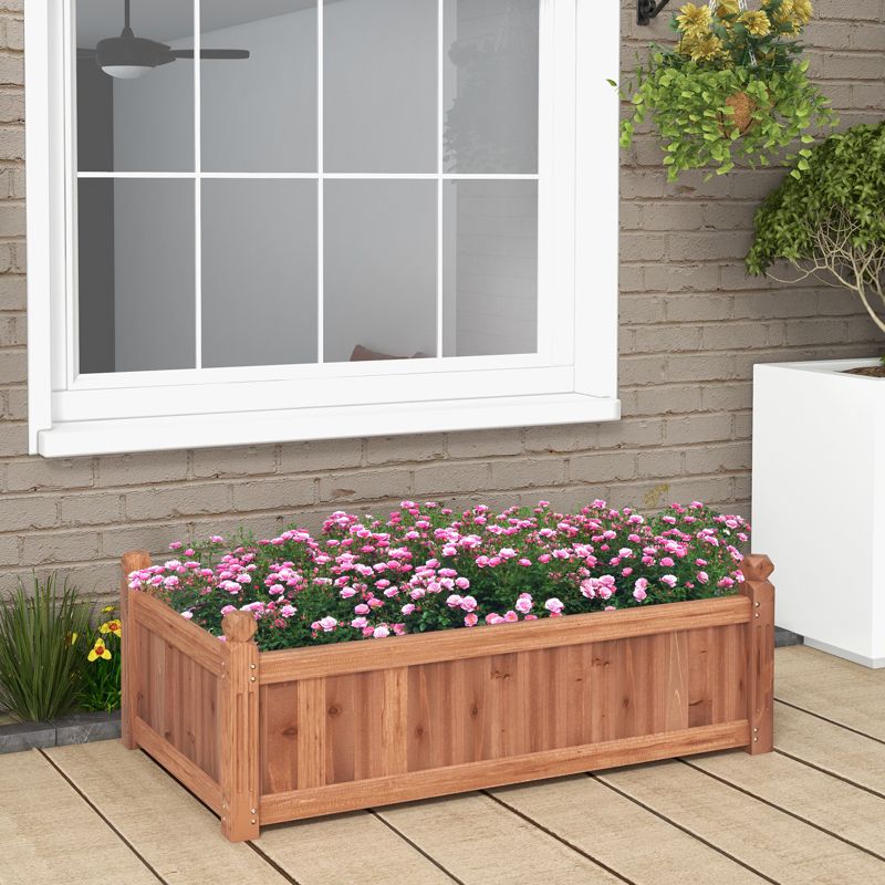 Tangkula Raised Garden Bed 46" x 24" x 16" Wooden Planter Box with 4 Drainage Holes Raised Garden Bed for Vegetables, 2 of 10