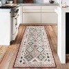 Acekool Washable Modern Area Rug, 5'x7' Green Geometric Non-Slip Easy-Clean Accent for Bedroom, Kitchen, Living Room, Dining or Nursery - 2 of 4