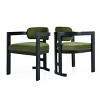 Indoor Wooden Kitchen Dining Chairs Set Of 2,Velvet Fabric Upholstered Dining Chair,Armrests Dining Chair With Wood Frame-Cuddlewood - 2 of 4