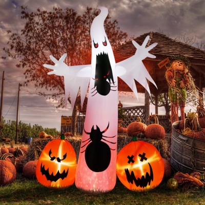 Syemin Decorative Holiday Scene Props Halloween Inflatables Pumpkin Outdoor Decorations, Halloween Ghost Decor, Multicolored, 98.4"*47.2"*141.7"