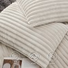 Bedsure Flannel Duvet Cover Set – Ultra Soft Plush with Shaggy Striped Pattern - 3 of 4