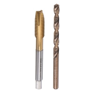 Unique Bargains High Speed Steel Titanium Plated Metric Spiral Point Thread Tap and Drill Bit Set - 1 of 4