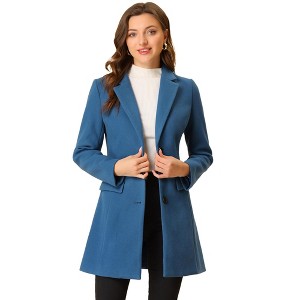 INSPIRE CHIC Women's Notched Lapel Single Breasted Outwear Fall coat - 1 of 4