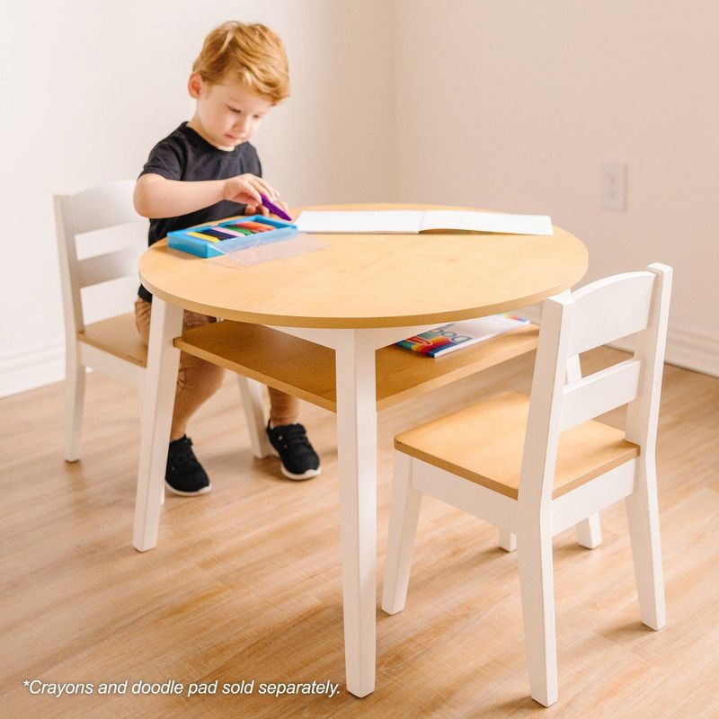 Melissa &#38; Doug Wooden Round Table &#38; Chairs Set, 3 of 11