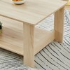 FONTOI Dining Table, Modern Texture Dining Tables with Open Shelf, Double-Layered Coffee Table for Home Office, Brown, 21.6"*16.5"*43.3" - 3 of 4