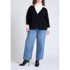 ELOQUII Women's Plus Size Mixed Knit Turtleneck - 4 of 4