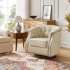 Perry Chesterfield rocker and swivel genuine leather chair | ARTFUL LIVING DESIGN-WHITE - 3 of 4