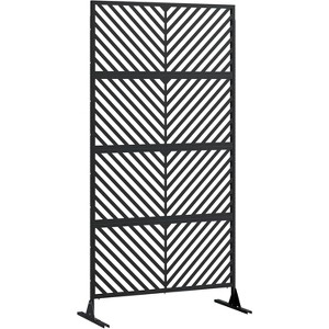 Metal Privacy Screen Outdoor Privacy Screen Freestanding, Outdoor Privacy Fence Panels for Patio Lawn Deck, Decorative Privacy Fence - 1 of 4