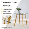 Syemin Round Side Table Coffee Table with Tempered Glass Top and Metal Legs for Modern Living Room, Gold, 36"*36"*29.5" - 3 of 4