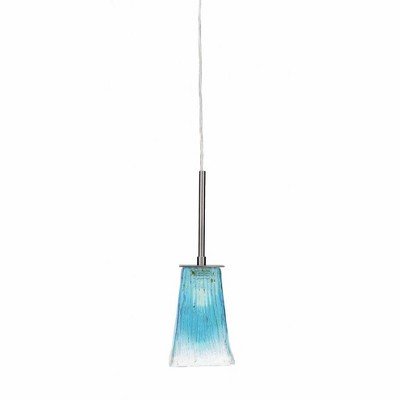 Toltec Lighting Apollo 1 - Light Pendant in  Graphite with 5" Square Teal Crystal Shade