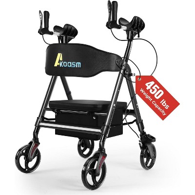 Lycvki Heavy Duty Foldable Rollator Walkers for Seniors with Adjustable Padded Seat and Handle