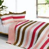 Slickblue Quilt Set Full/Queen with 2 Shams, Pre-Washed Reversible Design, Stripes Pattern, 5 Colors, 3 Piece - 4 of 4