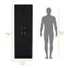 Gulches Elegant Black Cabinet with 4 Doors, 5 Hidden Shelves, Versatile Storage Solutions, 30" W x 15" D - 3 of 4