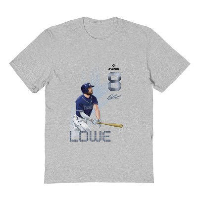 MLBPA Men's Lowe Pw Licensed Mlb Players Brandon Lowe Tampa Bay Rays Short Sleeve Graphic Cotton T-Shirt - Sport Grey S