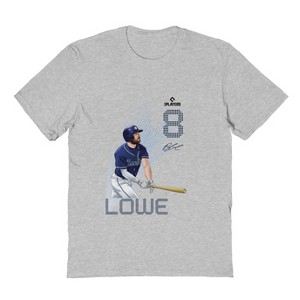 MLBPA Men's Lowe Pw Licensed Mlb Players Brandon Lowe Tampa Bay Rays Short Sleeve Graphic Cotton T-Shirt - Sport Grey 3X - 1 of 4