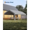 13x25 Ft Carport with 4 Windows, Car Port with 220g PE Tarp, 10 Sandbags,2 Roll-Up Doors for Full-Size Pickups, Bass Boats, Tractors, and SUVs - 4 of 4