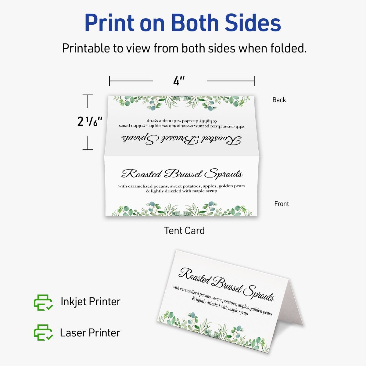 Avery Matte White Tent Cards, 2-1/6" x 4" Rectangle - thumbnail 6