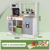 Wooden Kids Kitchen Playset with Toy Storage & Cookware, Ages 3+ - 2 of 4
