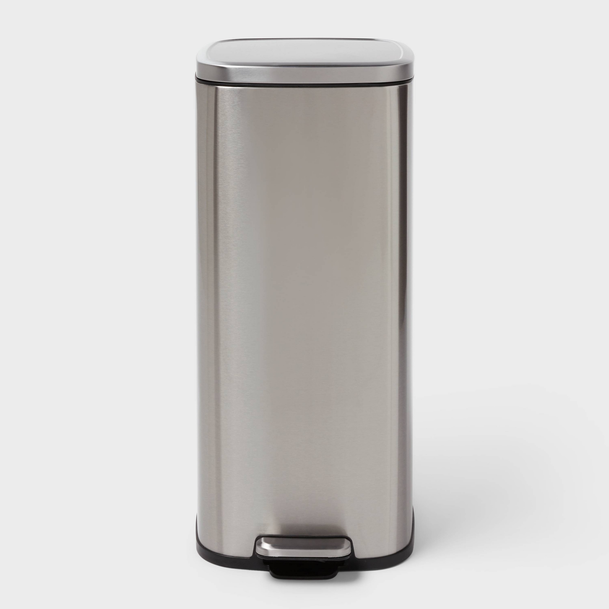 30L Soft Square Step Trash Can Silver - Brightroom™