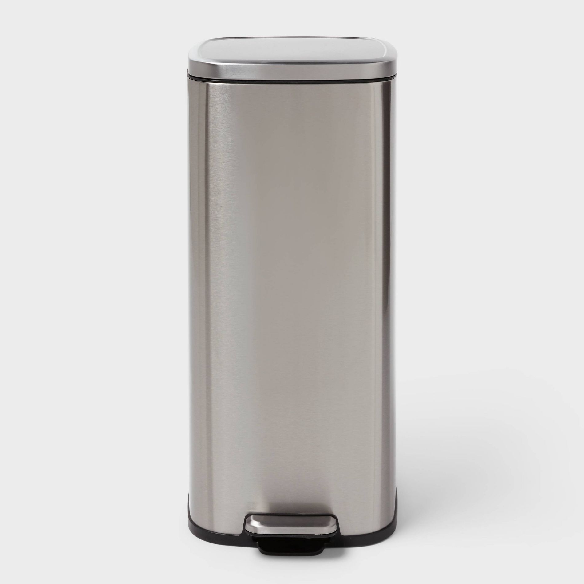 30L Soft Square Step Trash Can Silver - Brightroom™