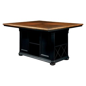Sun & Pine Martha Country Storage Counter Height Table - Cherry and Black