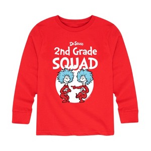 Boys' - Dr. Seuss - 2nd Grade Squad Thing 1 and Thing 2 Long Sleeve Graphic T-Shirt - 1 of 4