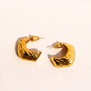 Anna-Kaci Women's Textured C-Hoop Earrings - 2cm Hammered Statement Hoops - 3 of 4