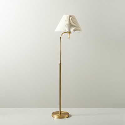 Pleated Shade Metal Floor Lamp Cream/Brass (Includes LED Light Bulb) -  Hearth & Hand™ with Magnolia