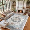 Coucheta Washable Area Rug, Non-Slip Floral Vintage Retro Carpet, Neutral Machine Runner Rugs for Bedroom, Living Room, Kitchen, Hallways, Entryway - 3 of 4