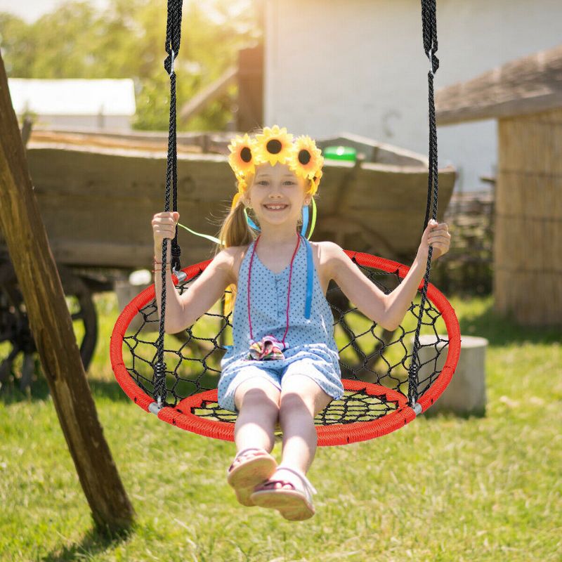 Tangkula Adjustable Hanging Ropes Spider Web Chair Swing Kids Play Equipment, 2 of 6